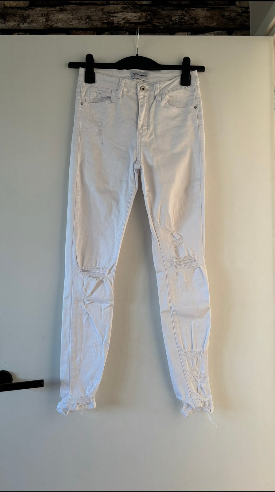 Nieuw wit spijkerbroek jeans maat S Queen Hearts High waist, Ophalen of Verzenden, Nieuw, Wit, W28 - W29 (confectie 36)