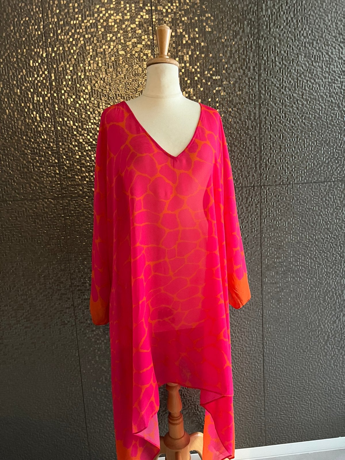 Elena Miro Tuniek D52 Rood Oranje Viscose Luchtig, Ophalen of Verzenden, Gedragen, Maat 46/48 (XL) of groter, Rood