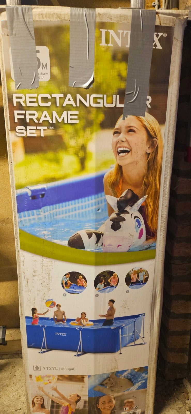 Intex Rectangular Frame Zwembad Set met Accessoires, Tuin en Terras, Zwembaden, Zo goed als nieuw, Opzetzwembad, 80 tot 120 cm