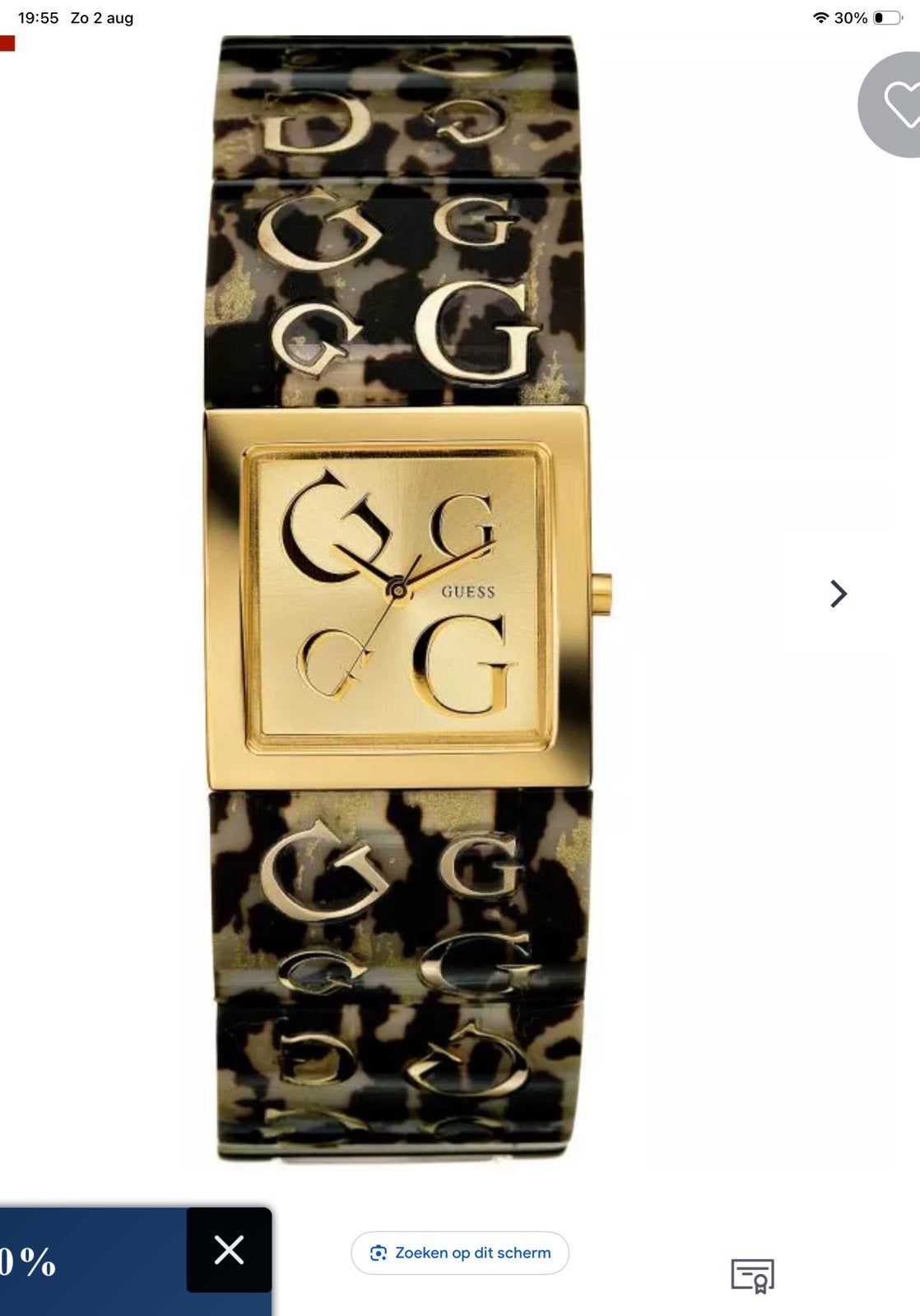 Guess horloge, Ophalen of Verzenden, Zo goed als nieuw, Staal, Navelpiercing