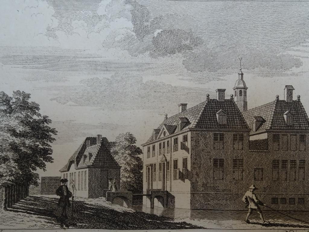 Ets kasteel Bruininkhuysen Huize Nobelaer Etten A. Radigues, Verzenden, Architectuur, Gravure, Origineel