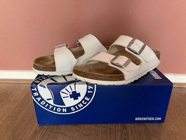 Birkenstock Arizona wit maat 40, Wit, Gedragen, Birkenstock, Sandalen of Muiltjes