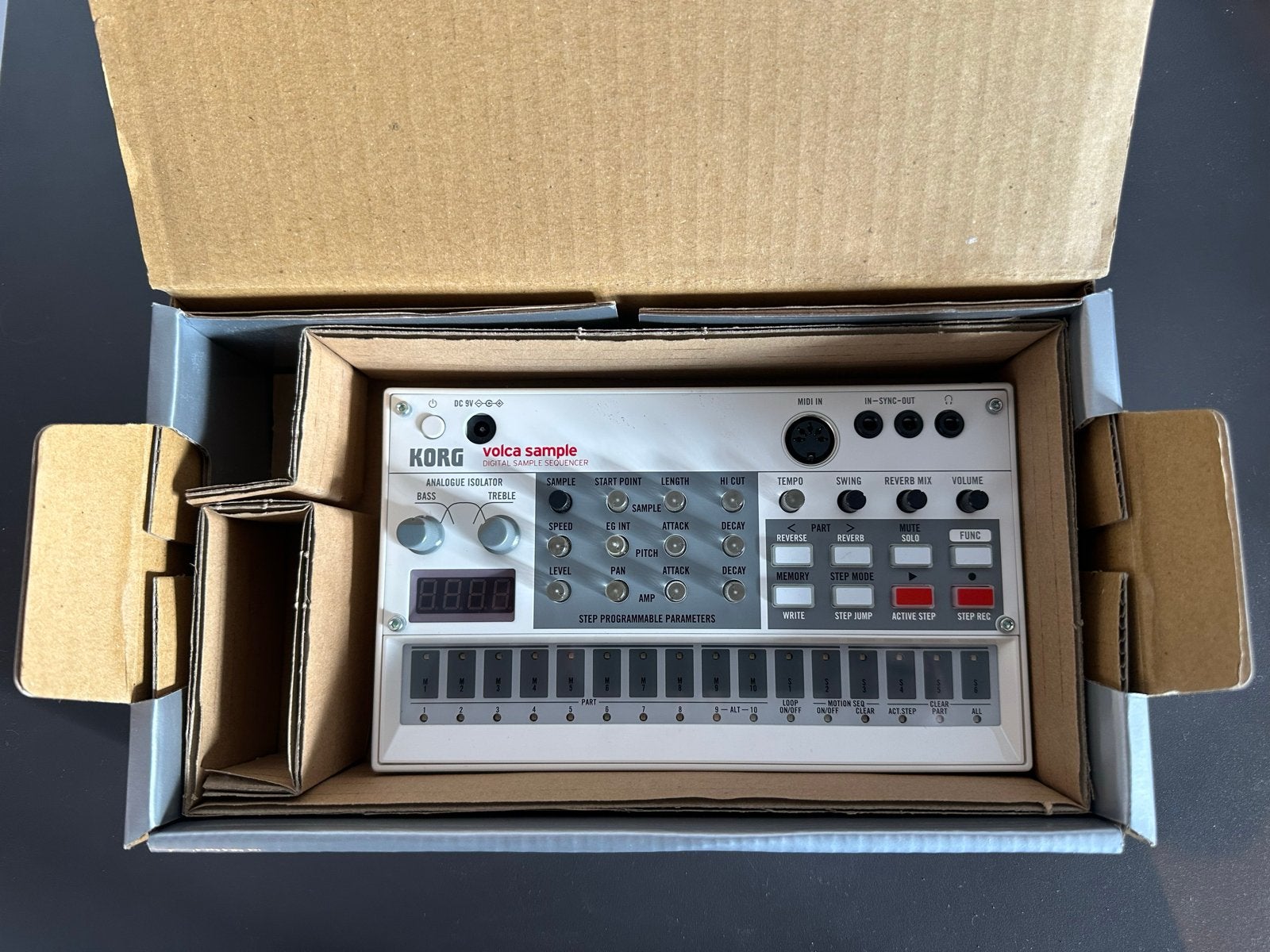 Korg Volca Sample - Digitale Sample Sequencer met doos, Muziek en Instrumenten, Korg, Zo goed als nieuw, Met midi-aansluiting