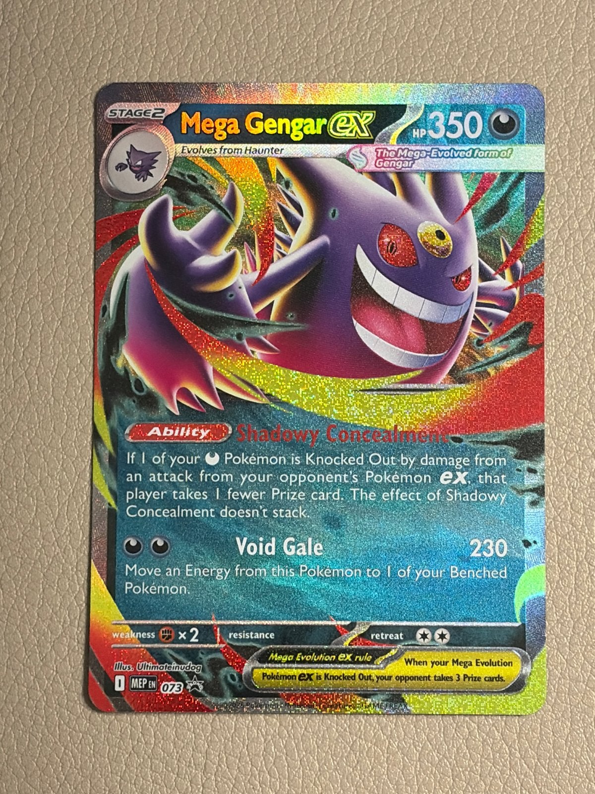 Mega Gengar EX - Promo 073 - Pokémon Kaart, Ophalen of Verzenden, Zo goed als nieuw, Losse kaart, Foil