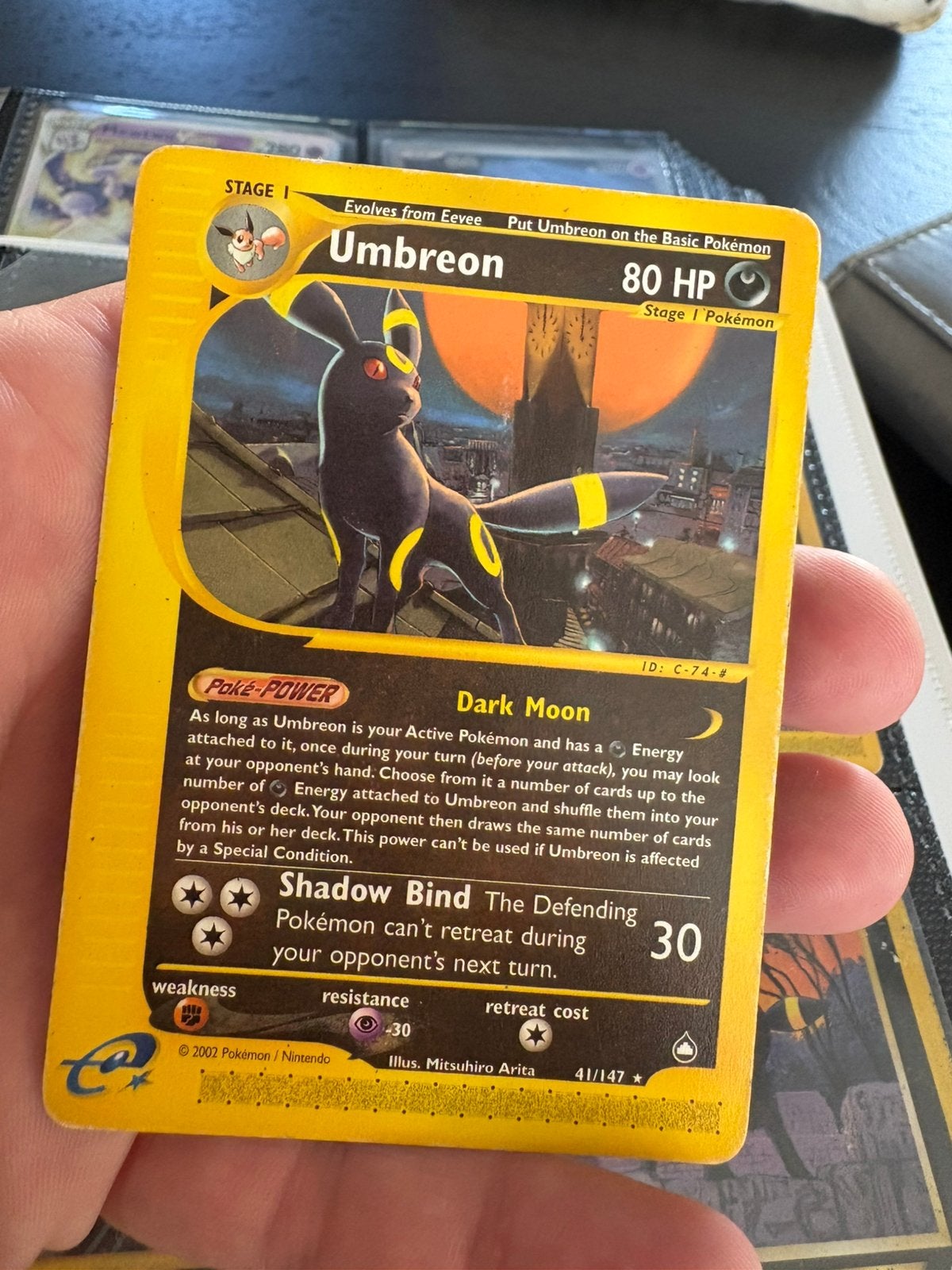Umbreon aquapolis, Hobby en Vrije tijd, Verzamelkaartspellen | Pokémon, Ophalen, Zo goed als nieuw, Meerdere kaarten, Foil