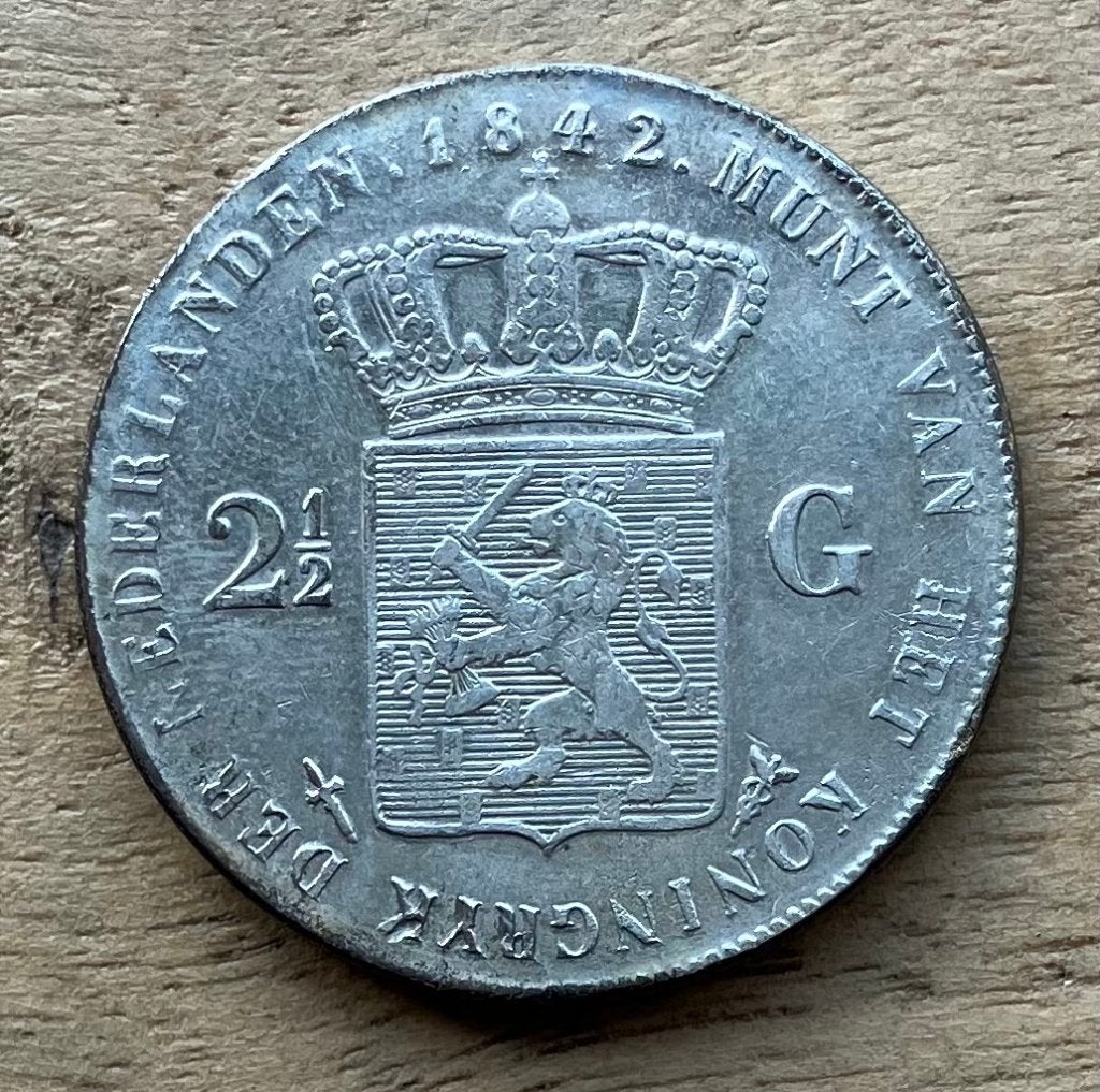 2,5 gulden 1842 Willem II, Ophalen, Koning Willem II, 2½ gulden, Losse munt