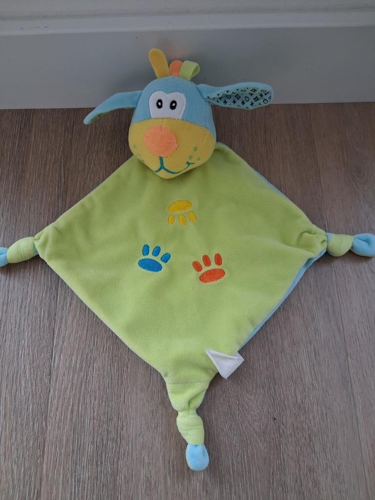 Knuffeldoekje Tollkuhn hond groen blauw L702, Ophalen of Verzenden, Zo goed als nieuw, Hond