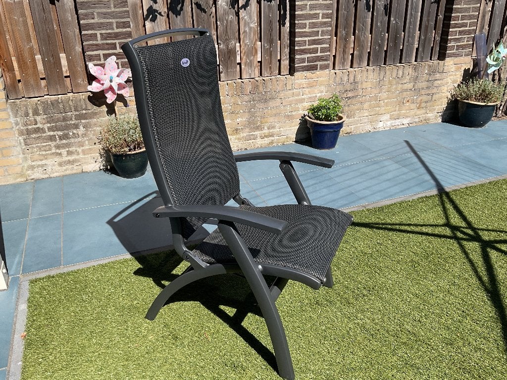Hartman tuinstoelen in klap baar met verstelbare rugleuning, Ophalen, Zo goed als nieuw, Aluminium, Verstelbaar