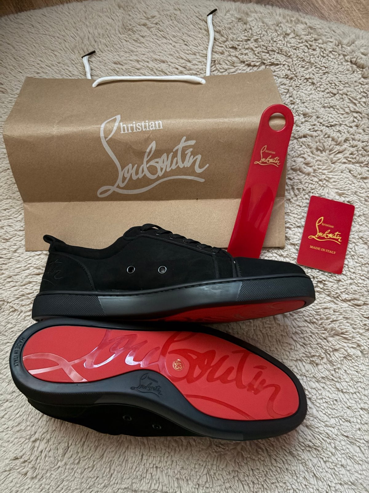 Christian Louboutin Sneakers - Zwart, Maat 43, Ophalen of Verzenden, Nieuw, Zwart, Sneakers of Gympen
