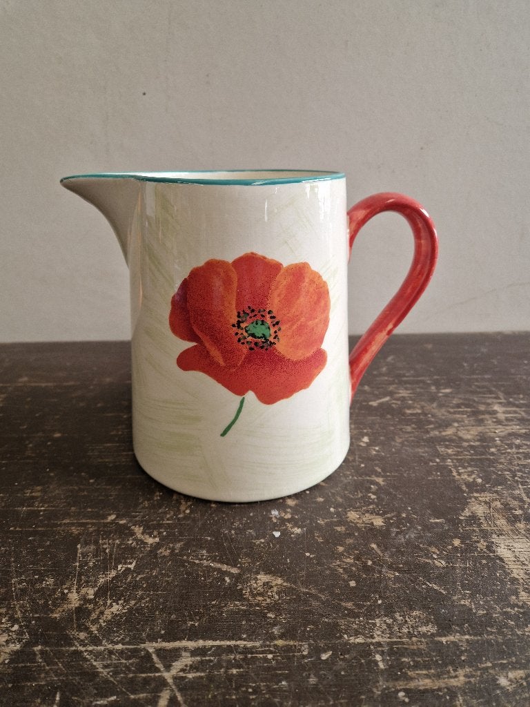 Vintage keramieken schenkkan Lunéville, Gebruikt, Keramiek, Overige typen, Ophalen of Verzenden