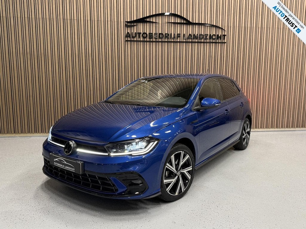 Volkswagen Polo 1.0 TSI R-Line | Camera | Navi | CarPlay, Gebruikt, Euro 6, Blauw, Bedrijf