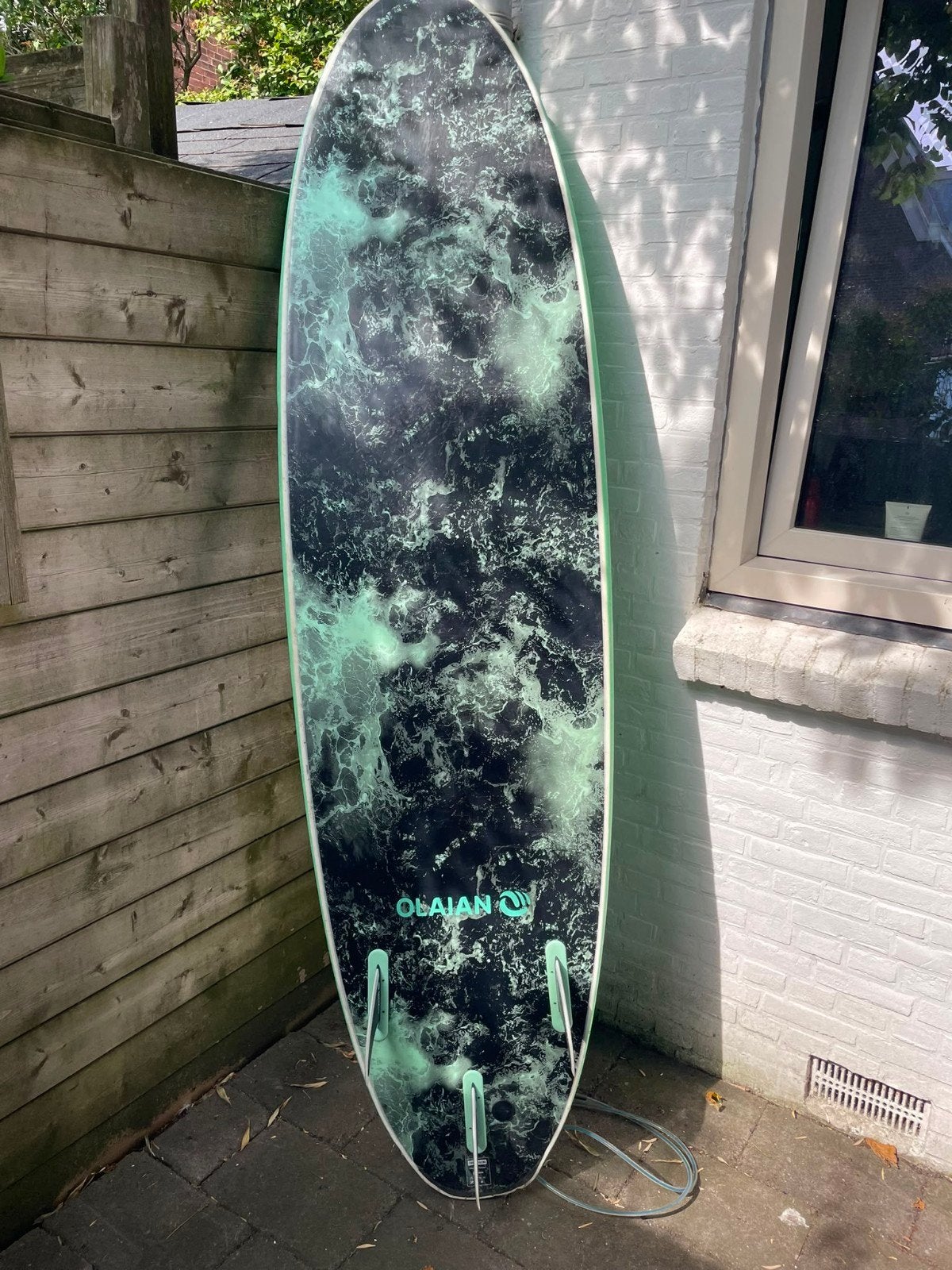 Olaian Softtop Surfboard 7'0, Watersport en Boten, Golfsurfen, Ophalen, Gebruikt, Shortboard, Met vinnen