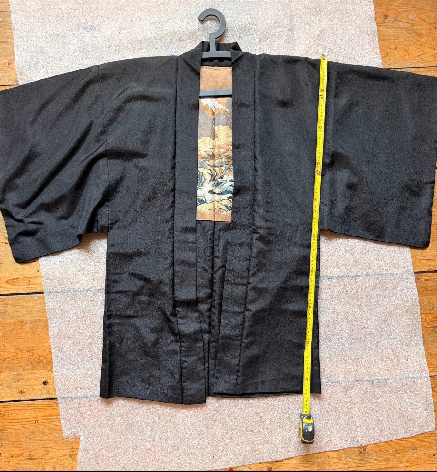 Vintage Japanse heren Haori Kimono - Tijger - Zwart, Ophalen of Verzenden, Heren