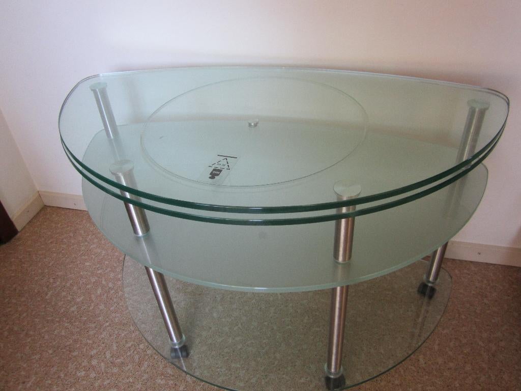 TV meubel, Ophalen, Gebruikt, 50 tot 100 cm, Glas