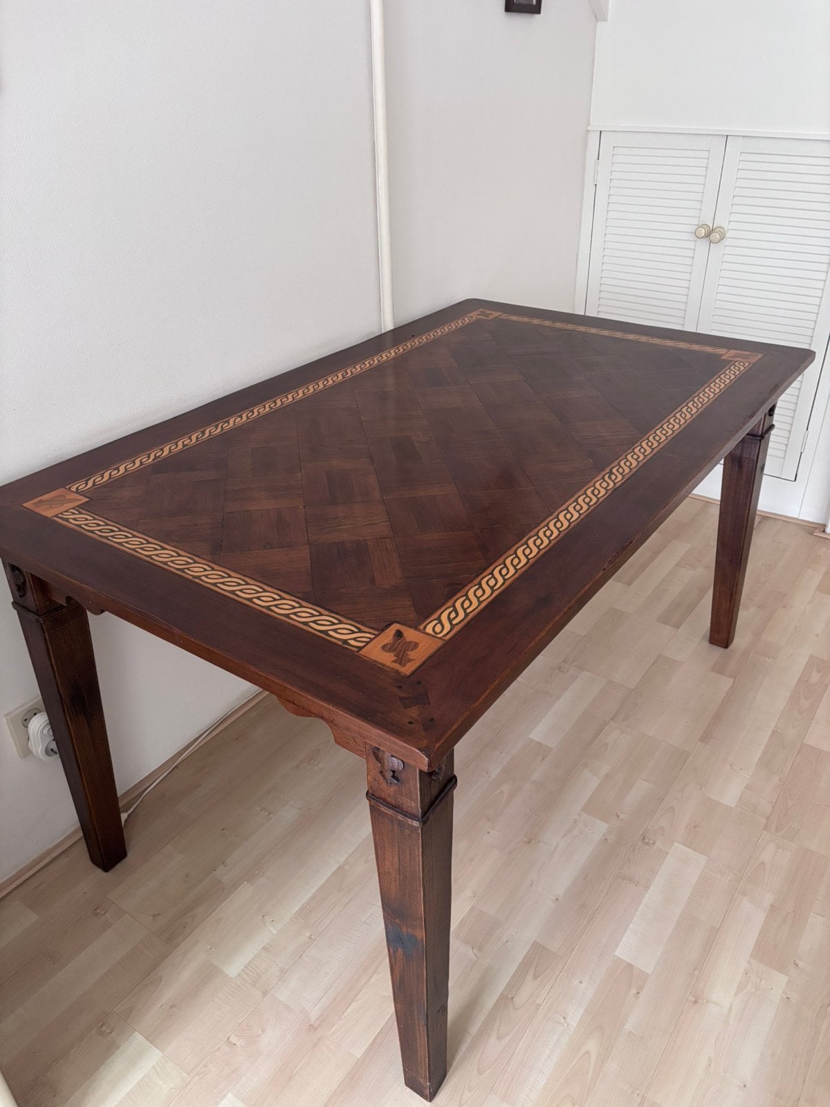 Koloniale eetkamer tafel Teak, Ophalen, 50 tot 100 cm, Zo goed als nieuw, 150 tot 200 cm
