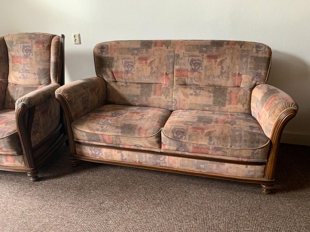 Bankstel tweezits met 2 fauteuils., Huis en Inrichting, Banken | Bankstellen, 150 tot 200 cm, Tweepersoons, 75 tot 100 cm, Ophalen of Verzenden