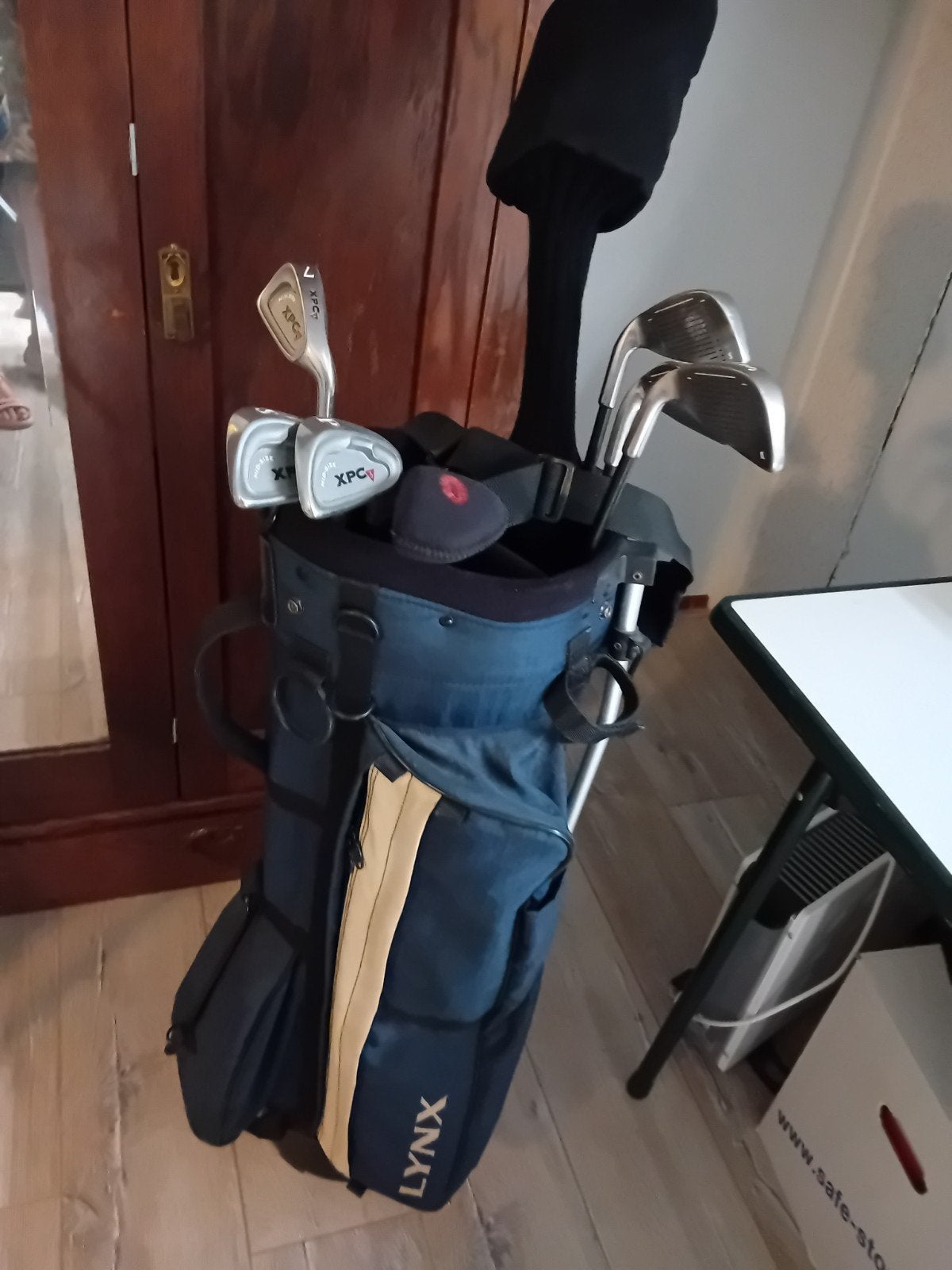 Golf tas met kar en hoes en clubs voor rechtshandige, Ophalen of Verzenden, Tas