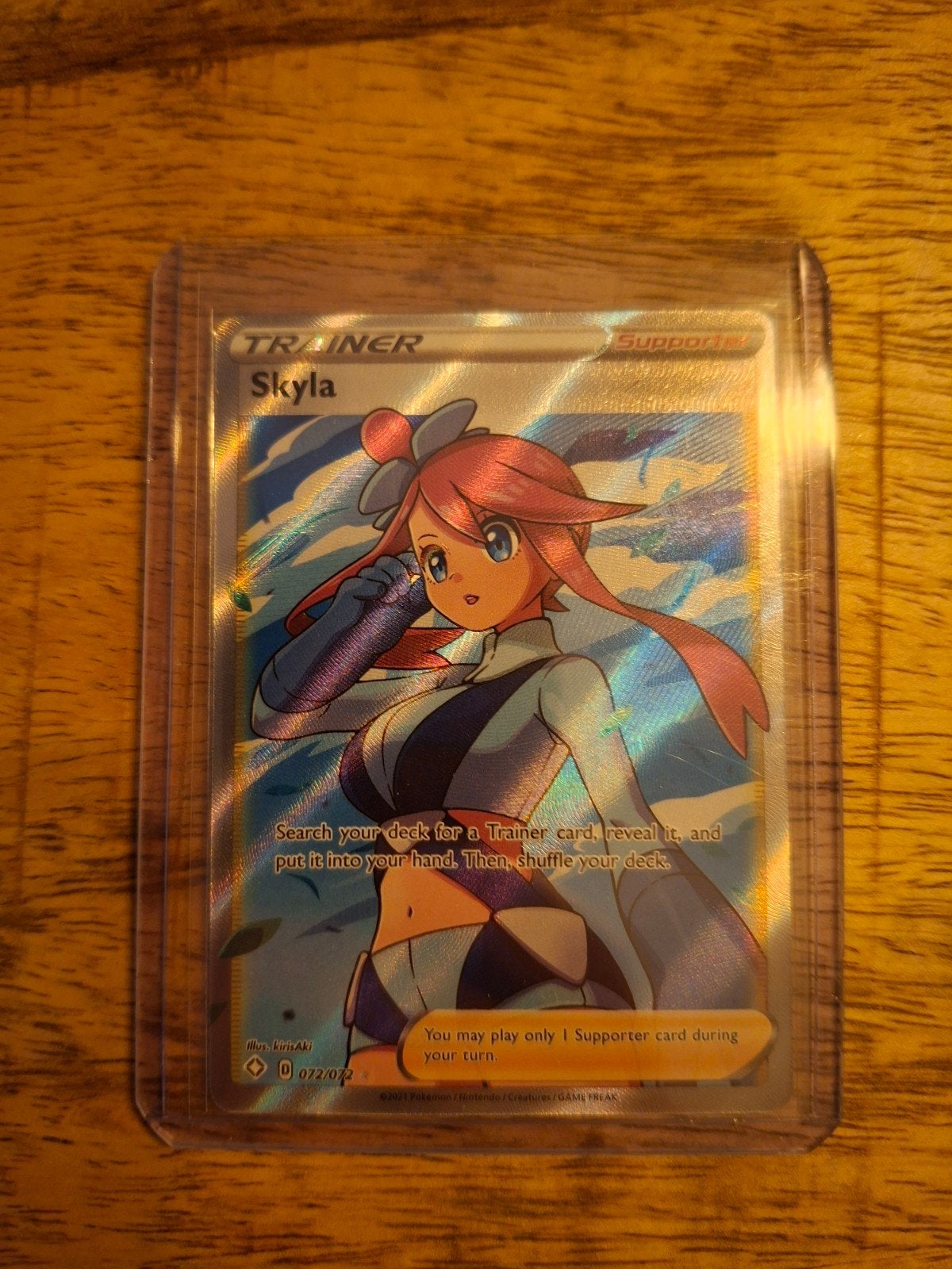 Skyla Full Art Trainer Kaart (072/072) - Shining fates, Hobby en Vrije tijd, Ophalen of Verzenden, Zo goed als nieuw, Losse kaart