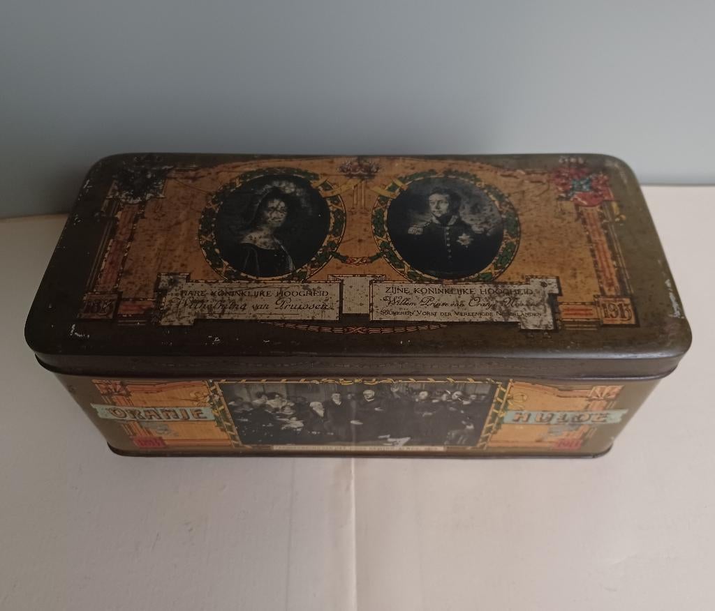 Antiek herdenkingsblik Koninkrijk der Nederlanden 1813-1913, Ophalen of Verzenden