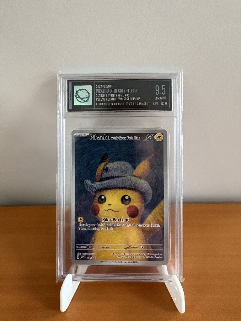 Pikachu with Grey Felt Hat (Van Gogh Museum) - PSA 9.5, Ophalen of Verzenden, Nieuw, Losse kaart, Foil