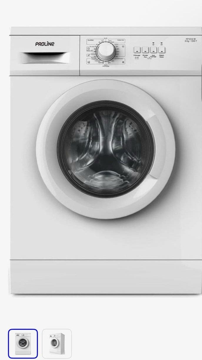 Proline Voorlader Wasmachine 6kg - 1200 toeren, Ophalen, Gebruikt, Voorlader, 85 tot 90 cm