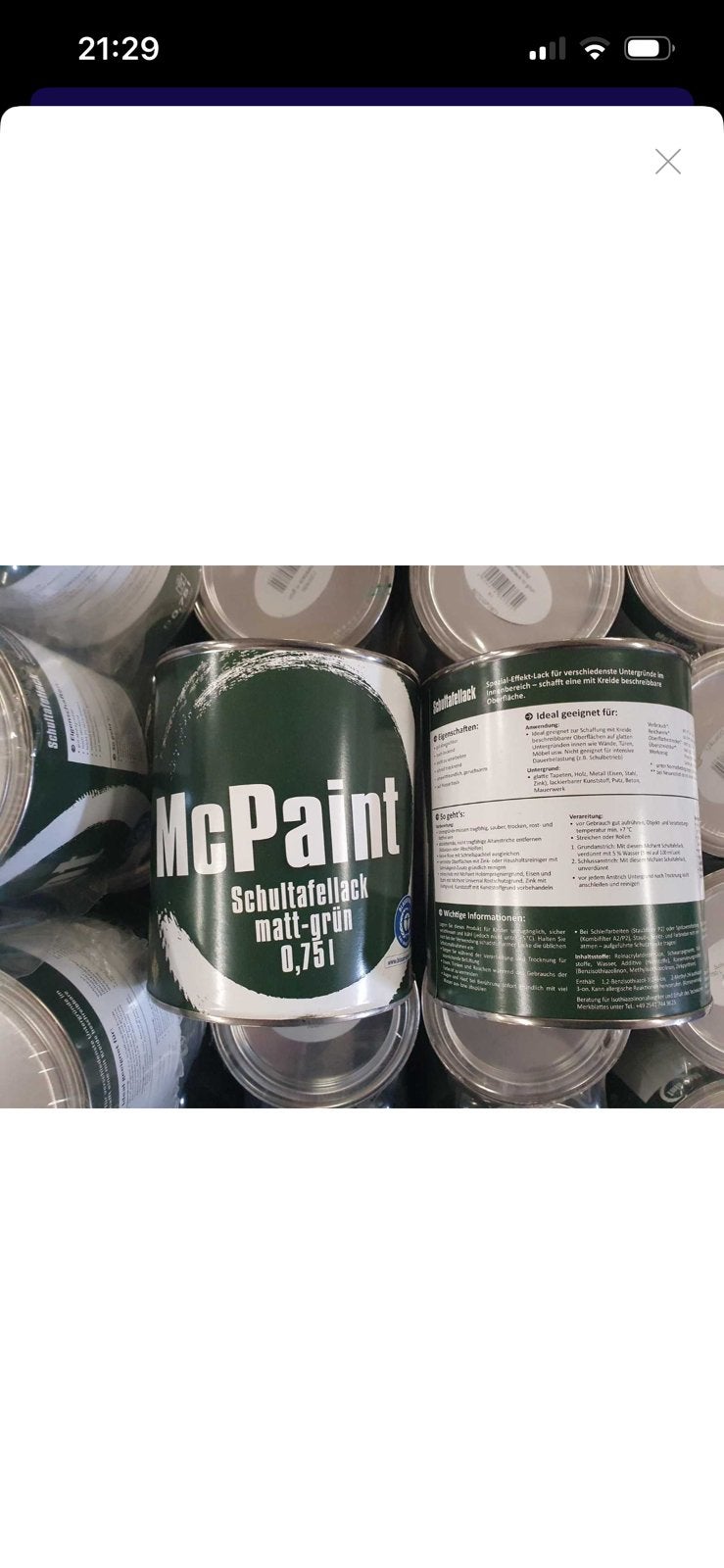 Partij Mcpaint schoolbordverf C.A 250 potten, Doe-het-zelf en Verbouw, Verf, Beits en Lak, Ophalen, Zo goed als nieuw