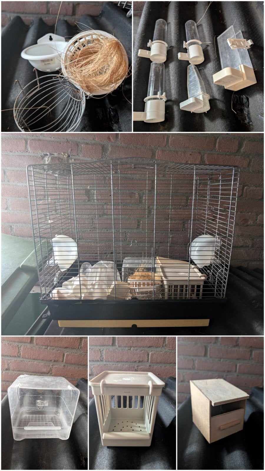 Complete vogelkooi inclusief accessoires, Ophalen, Gebruikt, Metaal, Broedkooi of Kweekkooi