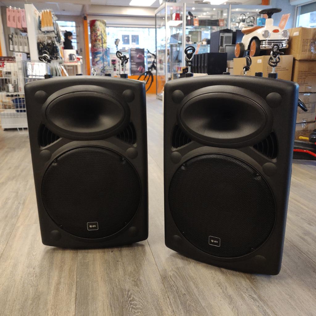 QTX QR15 PA Speakers set van 2 || Nu voor €249.99!!, Gebruikt, Overige typen, X, 120 watt of meer