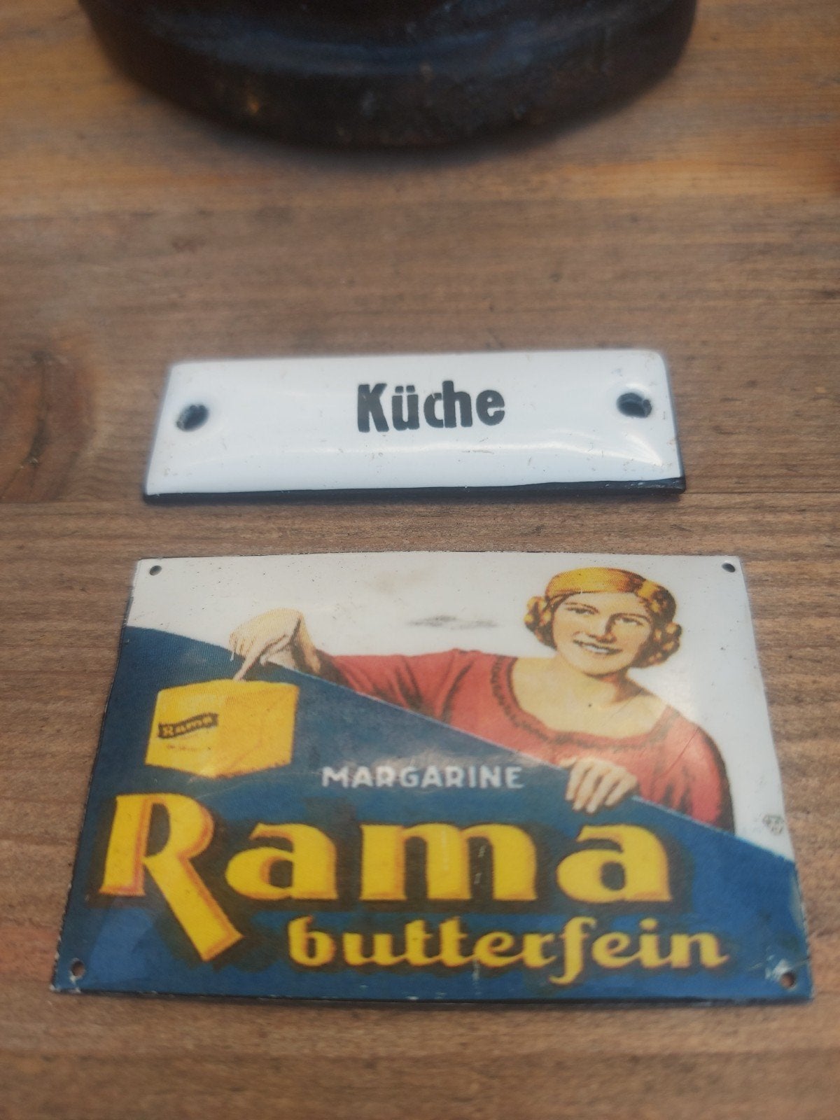 Mini bolle reclame bordjes blik& emaille, Antiek en Kunst, Antiek | Emaille, Ophalen of Verzenden