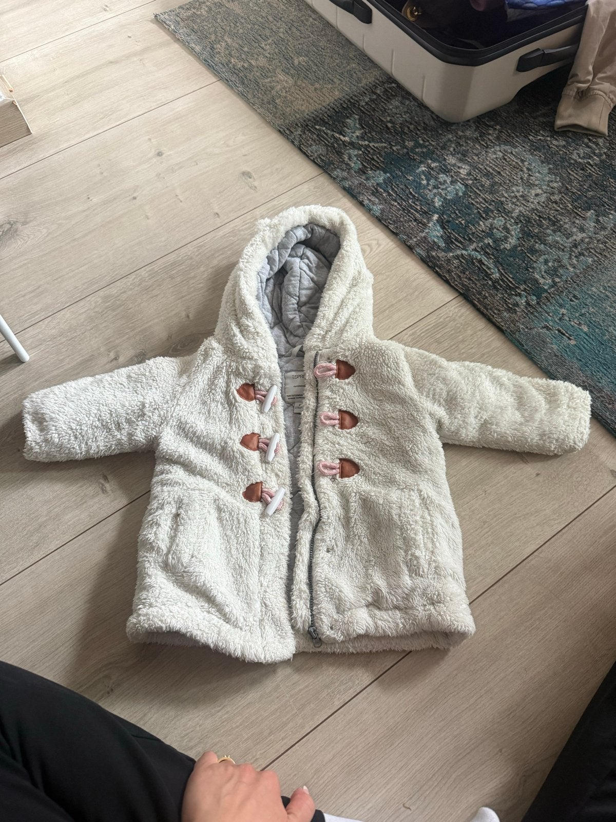 Zachte teddy jas voor baby's met capuchon, Ophalen of Verzenden, Gebruikt, Jongen of Meisje
