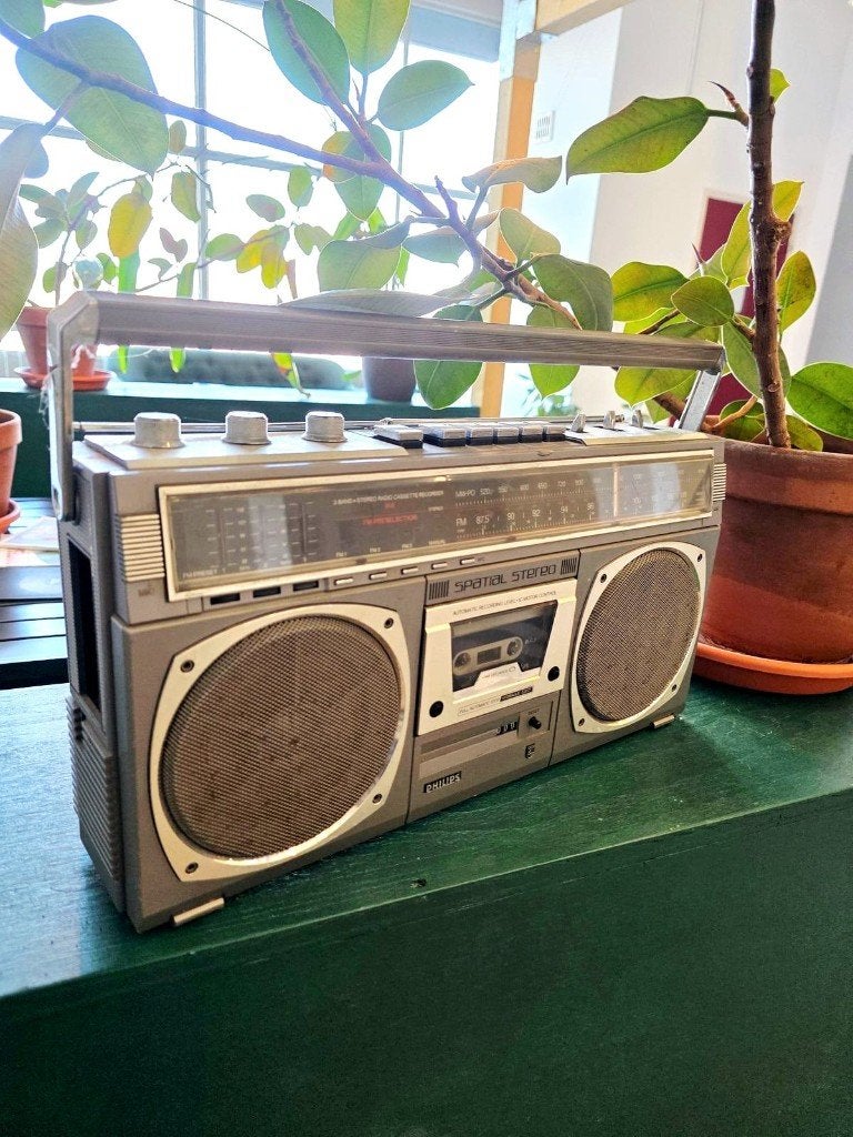 Vintage Philips D8418 Boombox |Stereo Radio Cassette Player, Audio, Tv en Foto, Radio's, Zo goed als nieuw, Radio, Ophalen of Verzenden