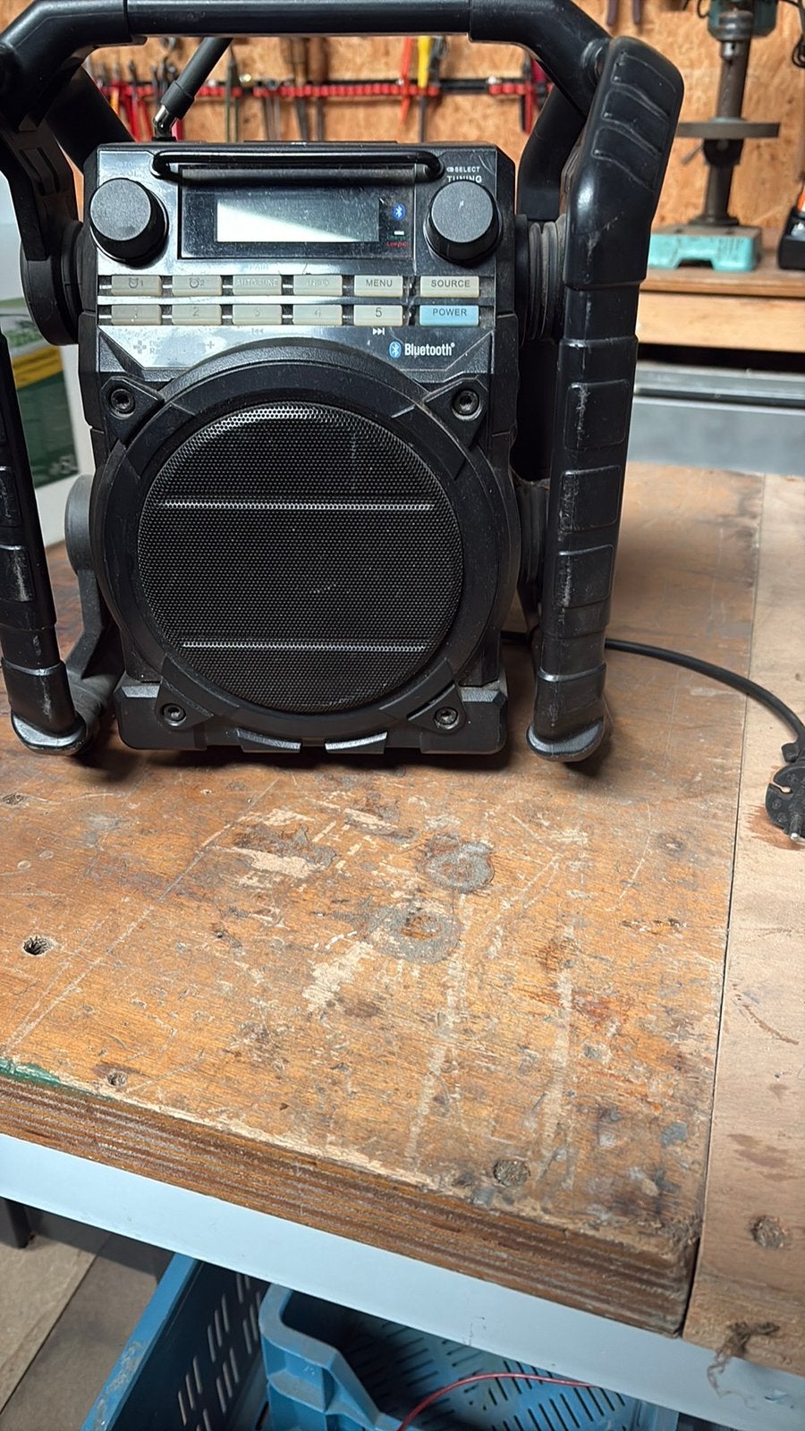 Robuuste Bouwradio met Bluetooth en CD-speler, Ophalen, Gebruikt, Bouwradio, Met cd-speler