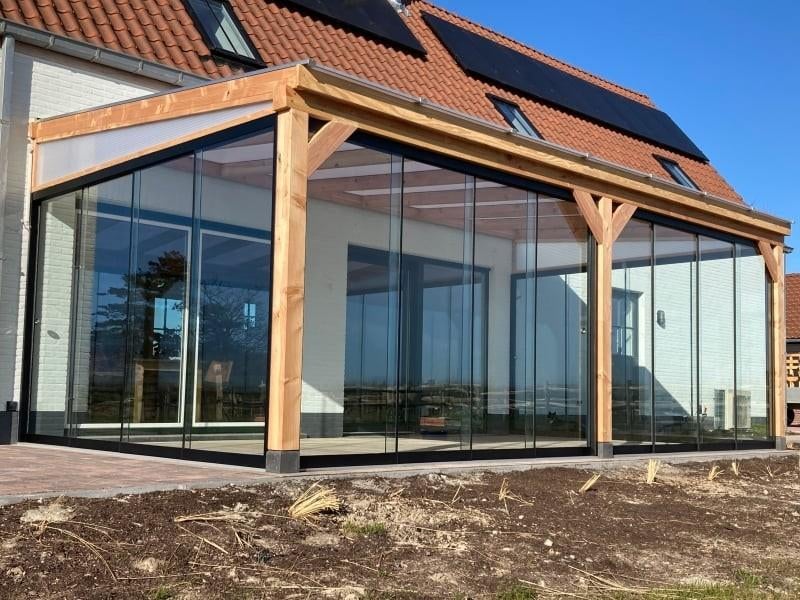 GLAZEN SCHUIFWANDEN - Helder of Getint !, Tuin en Terras, Overkappingen, Ophalen of Verzenden, Nieuw