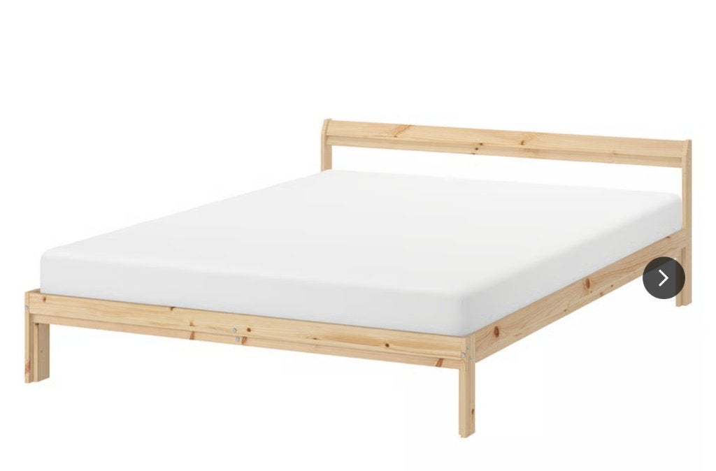 Houten Ikea bed Neiden Twijfelaar, Ophalen, Gebruikt, 140 cm, Twijfelaar