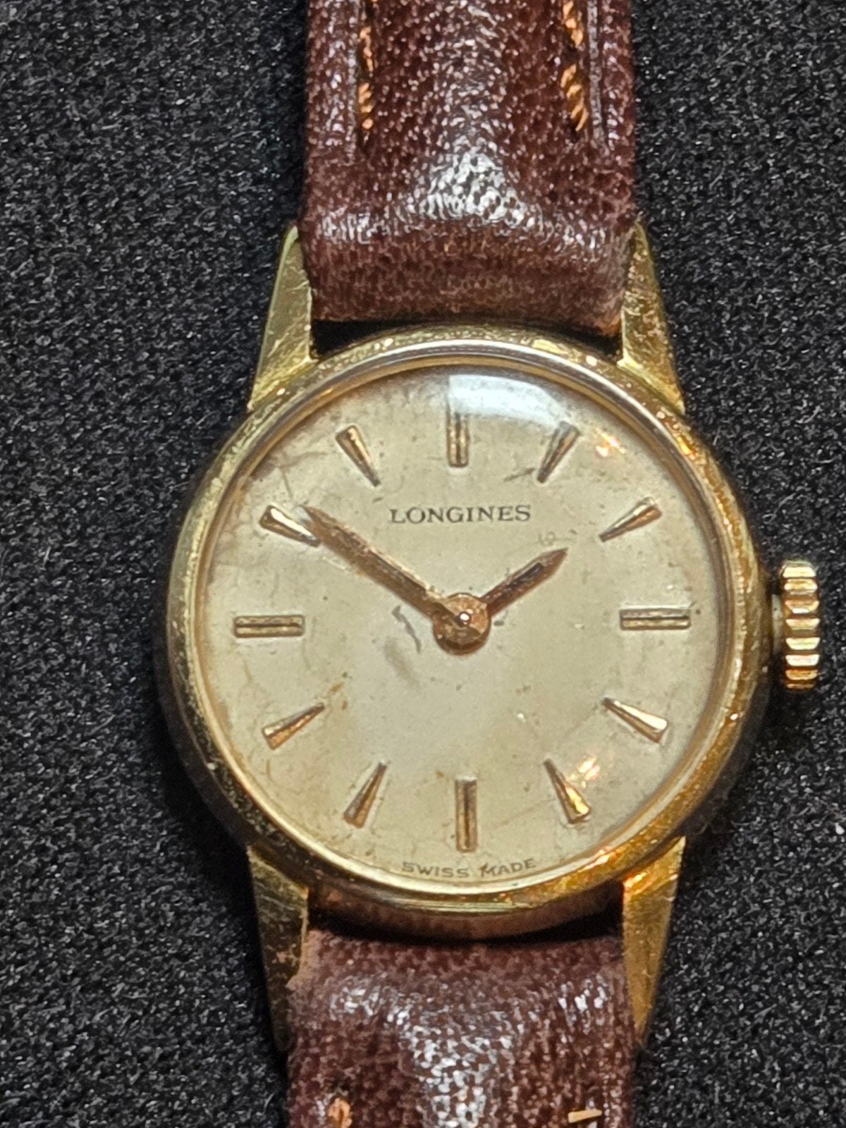 Longines 18k Gouden Horloge met Hirsch Horlogeband, Overige merken, Polshorloge, Ophalen of Verzenden, Goud