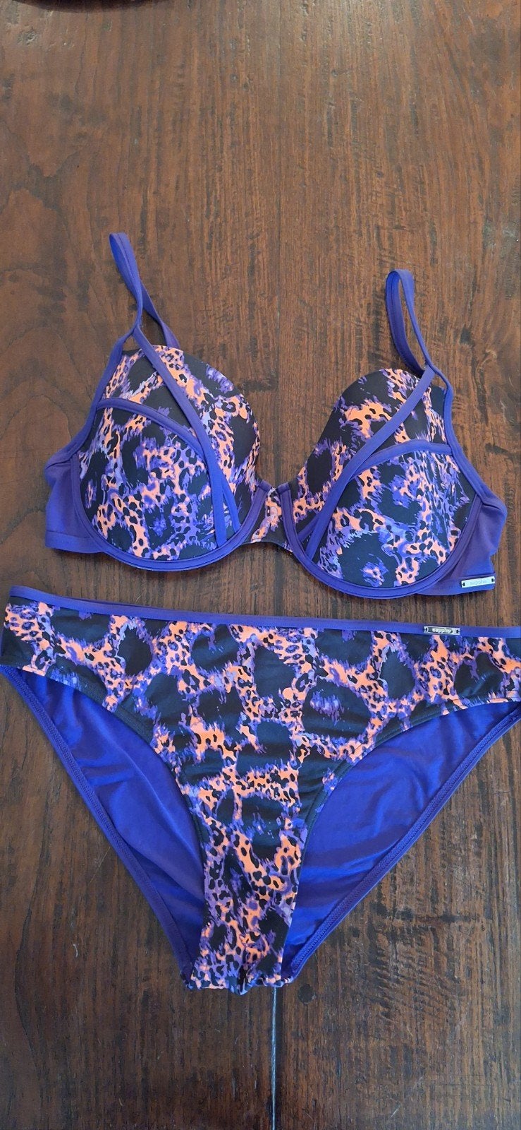 Sapph bikini set - Dieppaars met luipaardprint, Kleding | Dames, Badmode en Zwemkleding, Paars, Ophalen of Verzenden, Sapph, Bikini