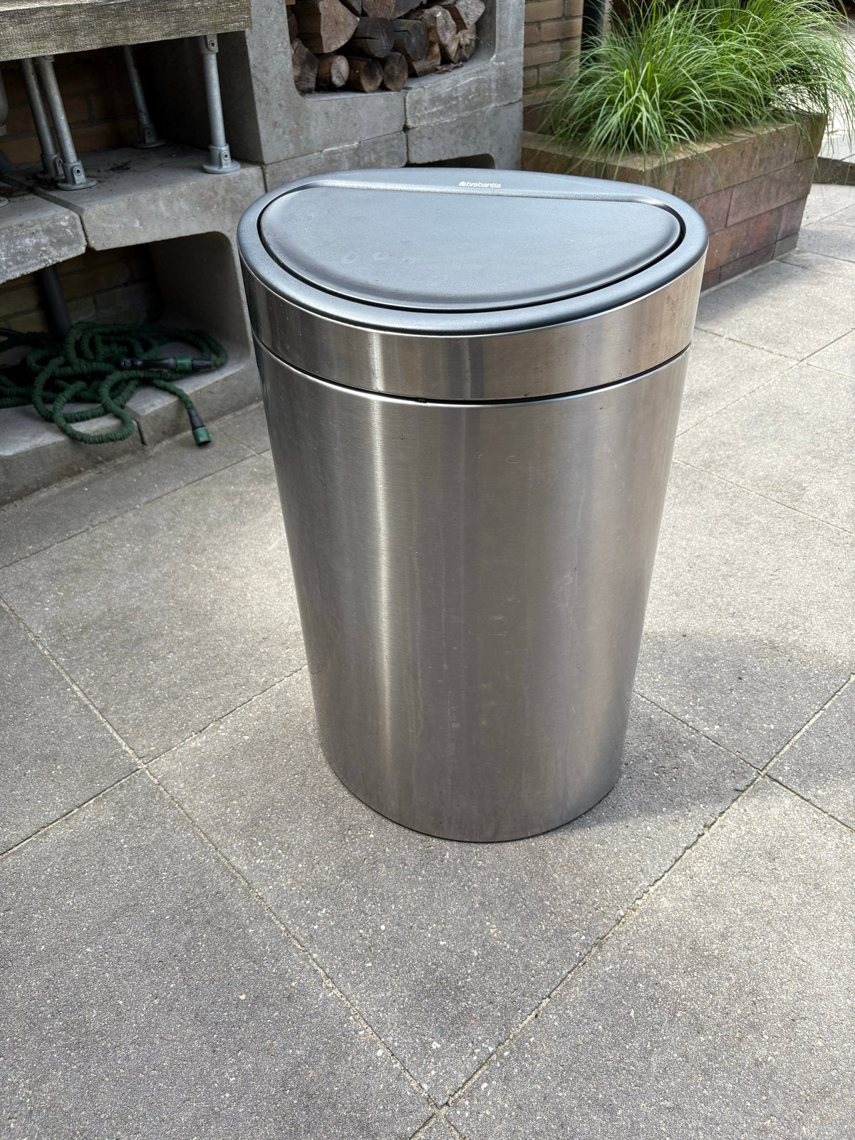 Brabantia Touch Bin prullenbak 40-45L - RVS, 40 liter of meer, Ophalen, Gebruikt, Rvs