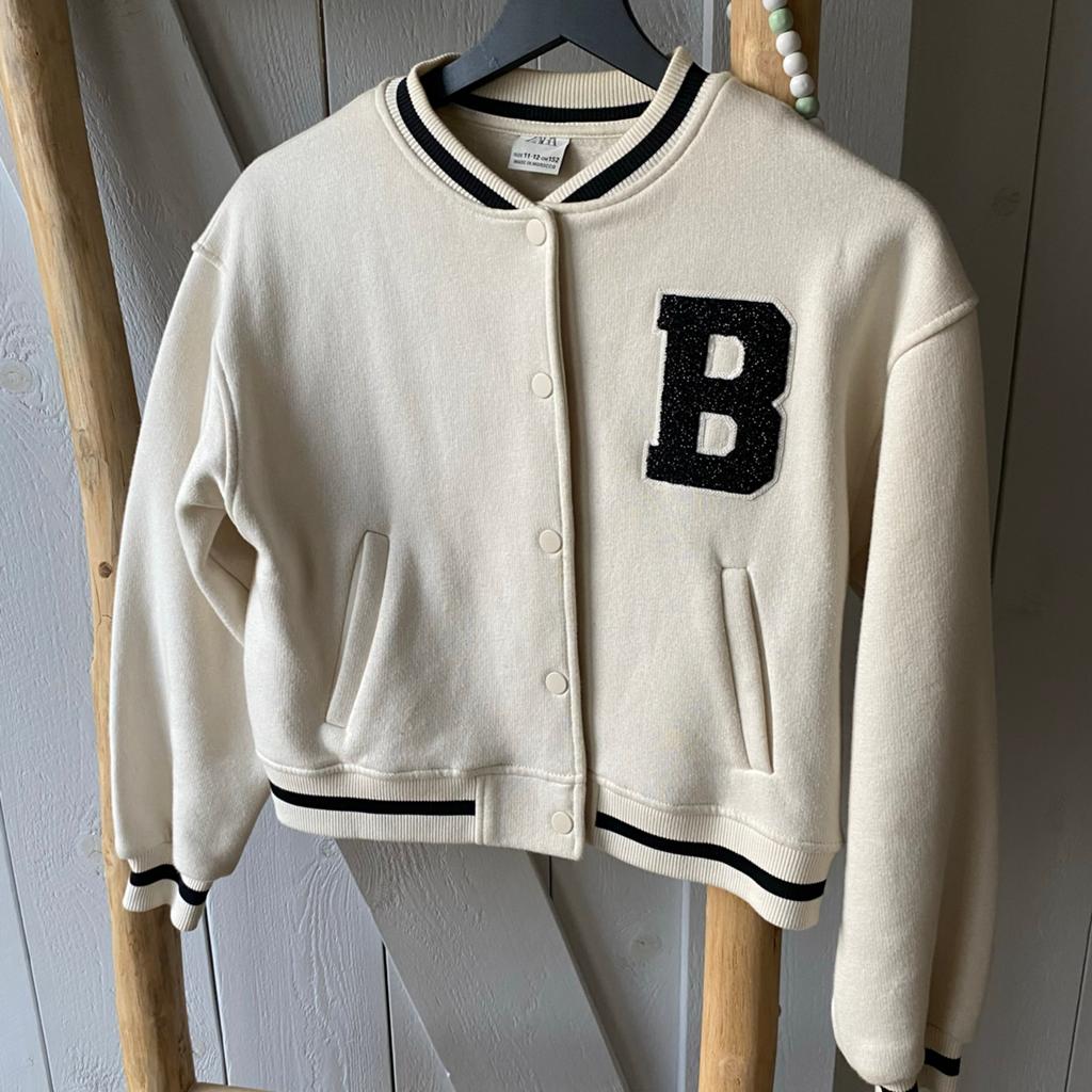 Zara Baseball Jasje Beige/Blauw Maat 152, Kinderen en Baby's, Kinderkleding | Maat 152, Ophalen of Verzenden, Gebruikt, Jongen of Meisje