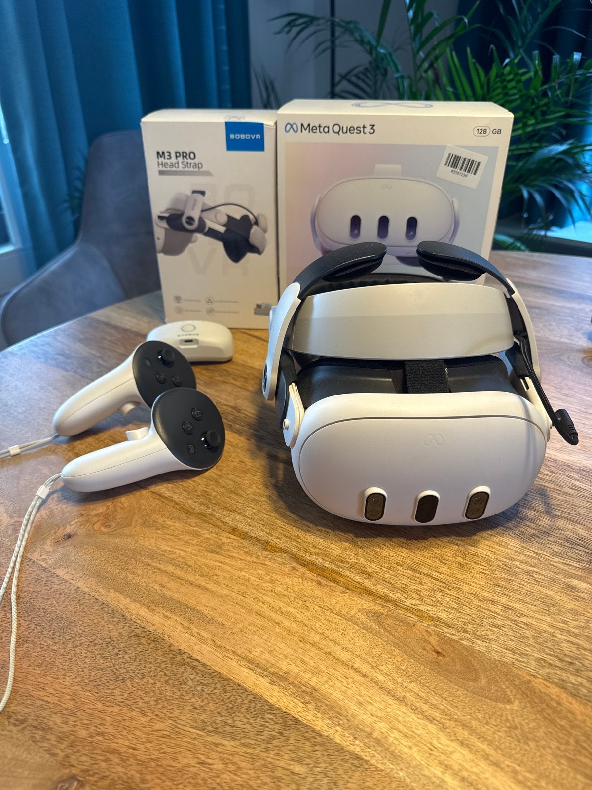 Meta Quest 3 128GB met BoboVR M3 Pro Head Strap, Spelcomputers en Games, Ophalen of Verzenden, Zo goed als nieuw, VR-bril, Overige platformen