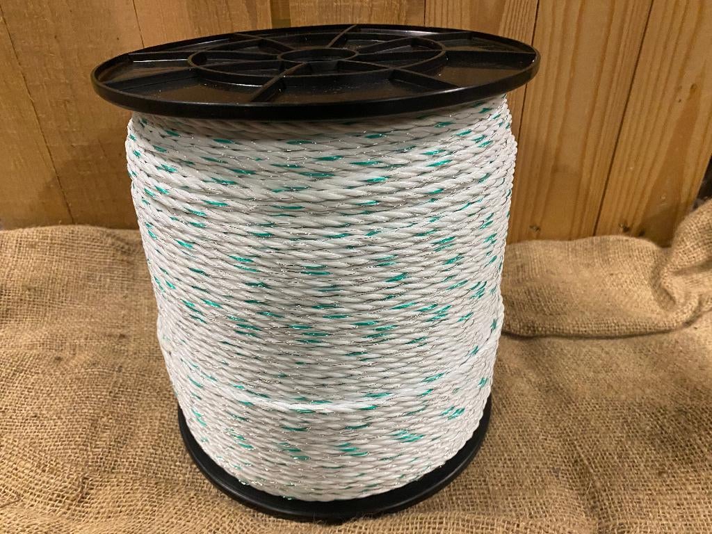 SCHRIKKOORD  ruim 5mm haspela 500mtr wit-groen