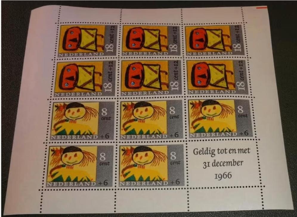 Blok Kinderpostzegels 1965 - met rood streepje - 854, Postzegels en Munten, Postzegels | Nederland, Verzenden, Na 1940, Postfris