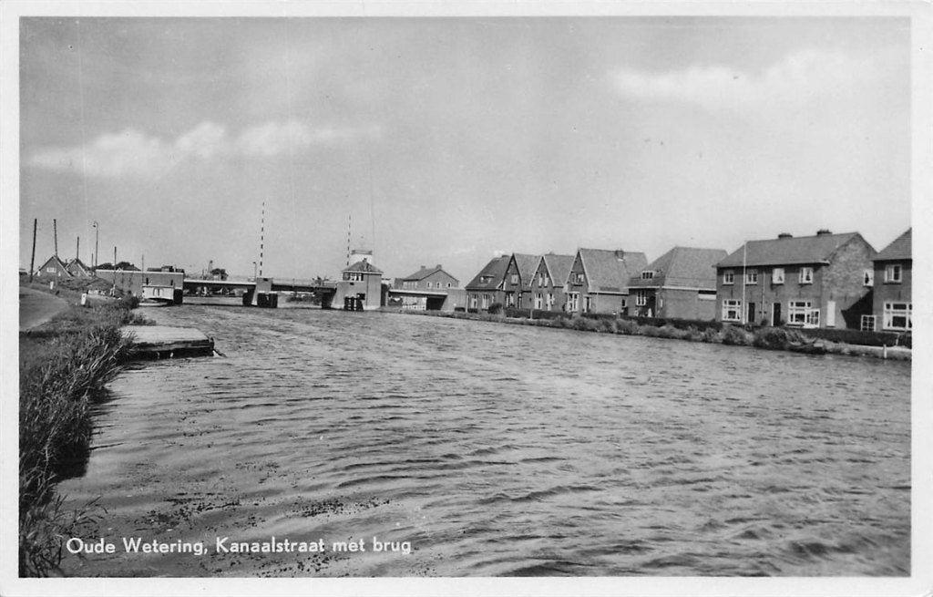 703-076-017 Oude Wetering Kanaalstraat met Brug, Verzenden, Voor 1920, Zuid-Holland