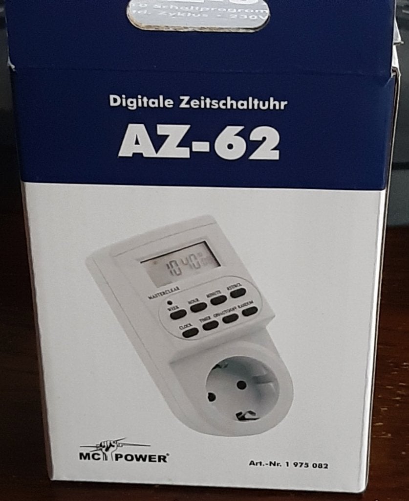 ⏲️zgan: MC Power digitale tijdklok/timer - AZ-62🏷️€4,-, Ophalen of Verzenden, Zo goed als nieuw, Overige merken, Schakelaar