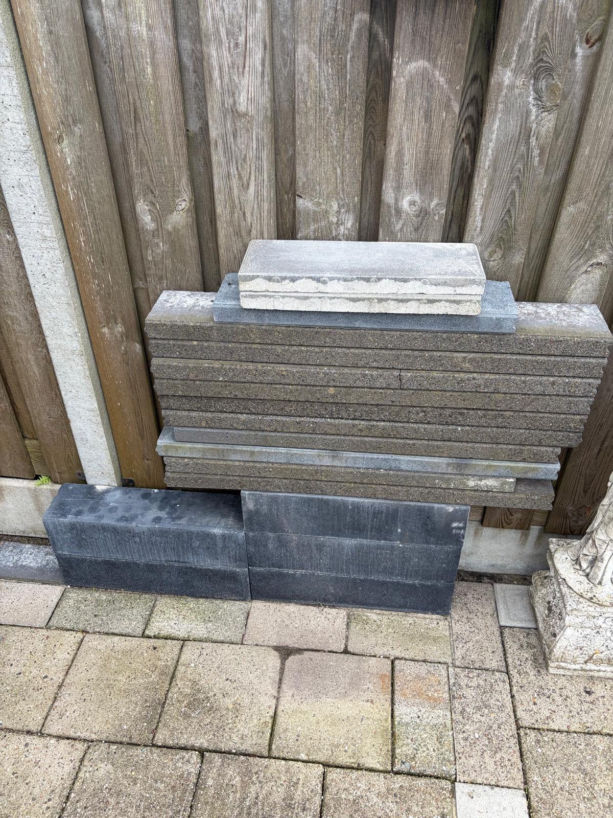 Bandjes en linea blokken, Tuin en Terras, Tegels en Klinkers, Ophalen of Verzenden, Beton, Minder dan 5 m², Overige typen