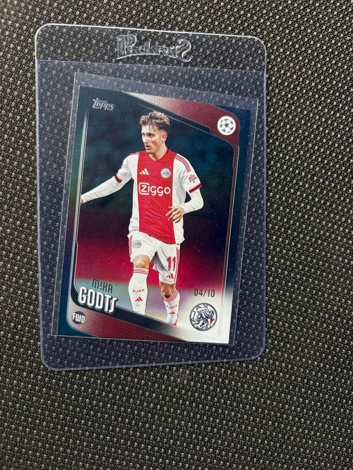 Mika Godts Topps Chrome 2023/24 Ajax 04/10, Ophalen of Verzenden, Zo goed als nieuw, Ajax, Spelerskaart