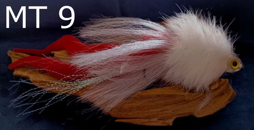 Set D van 5 stuks Dubbele Magnum Dragon Tail snoekstreamers, Watersport en Boten, Ophalen, Nieuw, Complete set