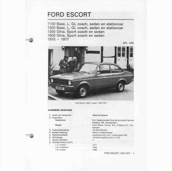 Ford Escort Vraagbaak losbladig 1975-1977 #3 Nederlands, Ophalen of Verzenden, Gelezen, Ford