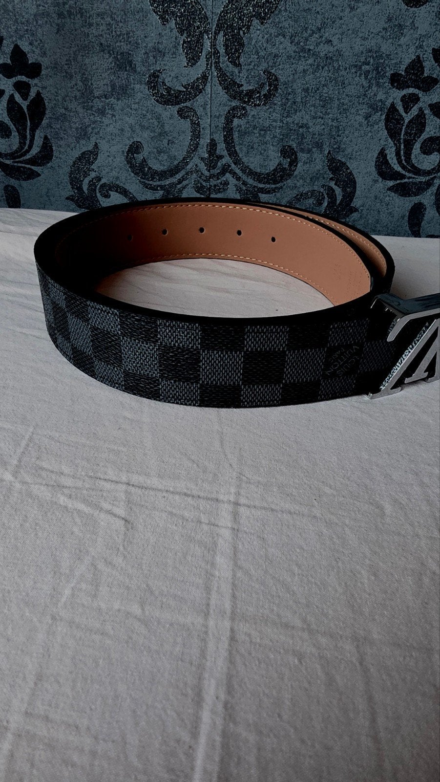 Alleen ophalen! Zwarte heren riem, Ophalen, Zwart, 105 tot 115 cm