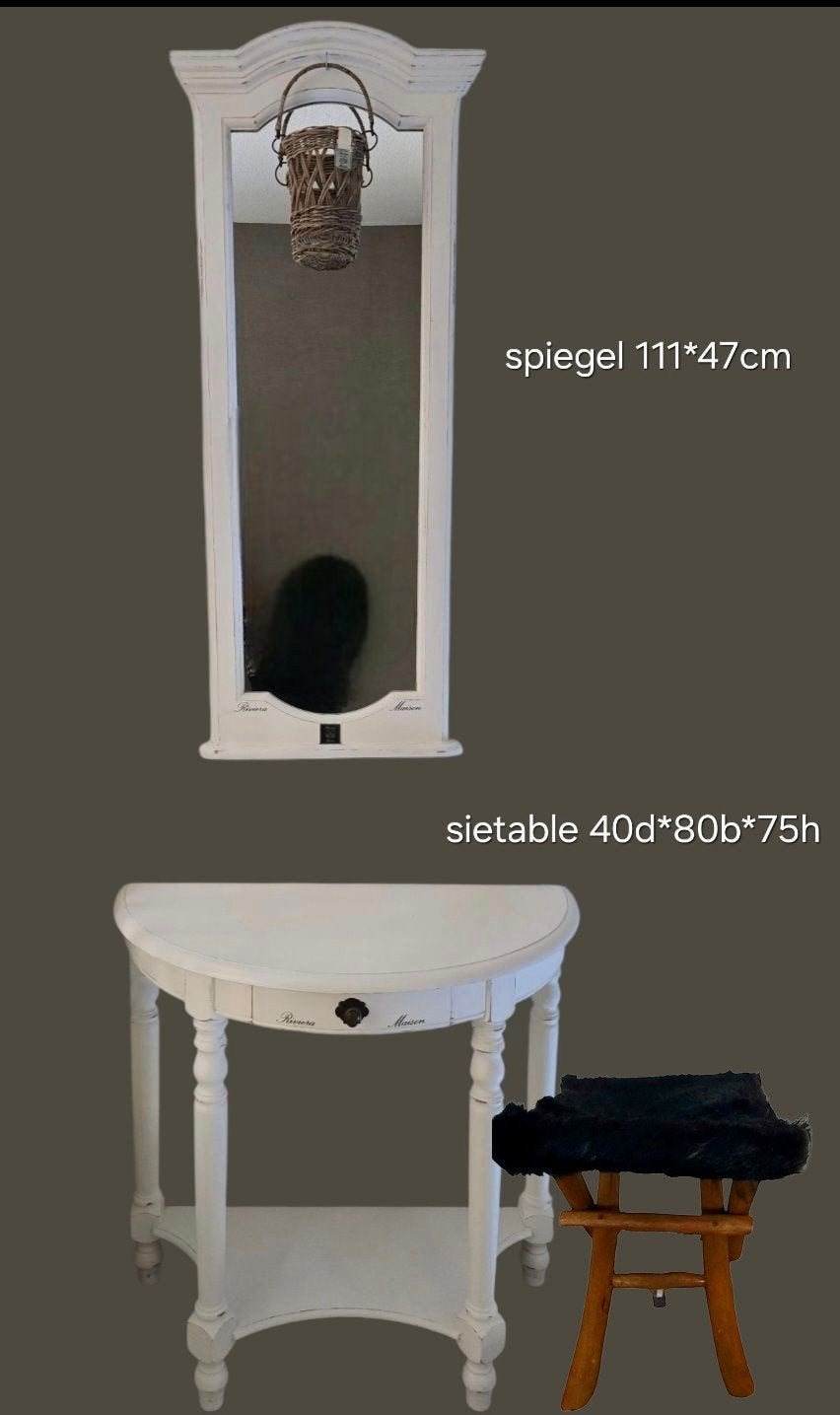 Antique sidetable
&
Spiegel
( rivièra maison kruk kado), Huis en Inrichting, Ophalen