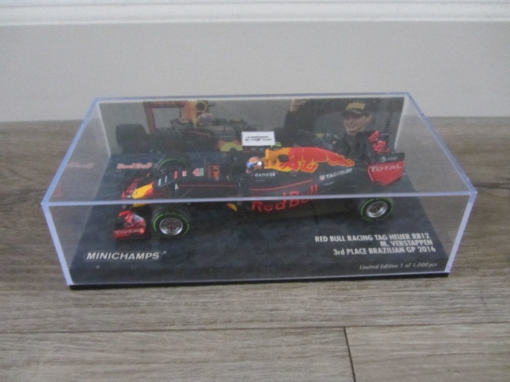 Red Bull Racing TAG Heuer RB12 - Max Verstappen - Brazilian, Ophalen of Verzenden, Nieuw, Auto, MiniChamps